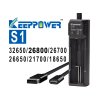 KeepPower S1 rýchlonabíjačka pre Li-ion 18650, 21700, 26650, 26800 a 32650, USB-C