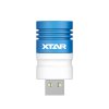 Dva kusy XTAR UL1-120 USB svetla, jeden s vysunutým USB konektorom a druhý zobrazujúci svetelnú hlavicu - SvetelnaPosta.skxtar ul1 120 akkuteile 3