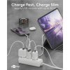 Viacero zariadení vrátane notebooku, smartfónu, Apple Watch a AirPods pripojených k bielemu Goobay USB-C GaN dual port napájaciemu zdroju s 30W výkonom SvetelnaPosta.sk
