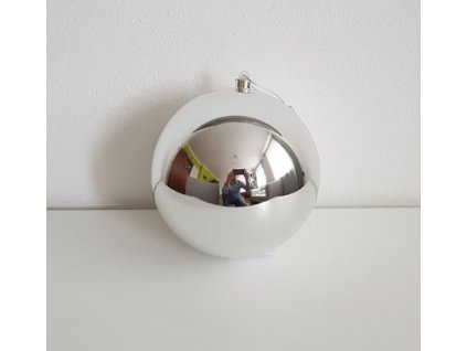 Vánoční venkovní koule - baňka stříbrná 20cm