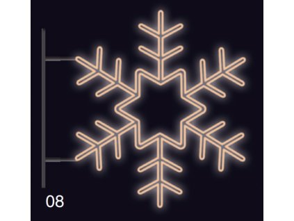 Vánoční motiv na sloupy VO VLOČKA KRYSTAL s konzolí 75x75cm teplá bílá