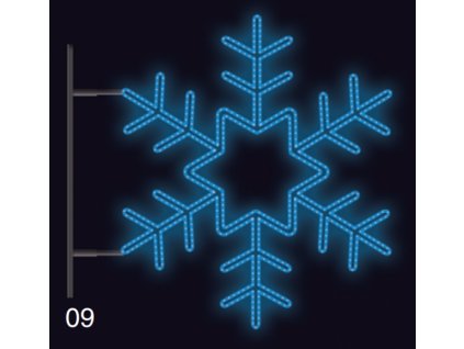 Vánoční motiv na sloupy VO VLOČKA KRYSTAL s konzolí 75x75cm modrá