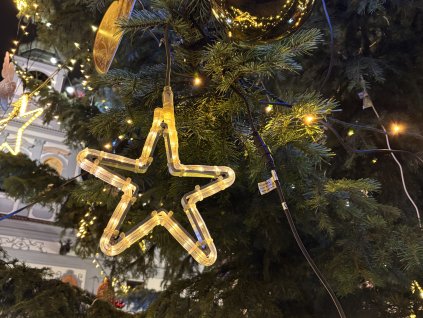 Závěsná hvězda na venkovní vánoční strom DECO HIGH-PROFI teplá bílá 50x50cm