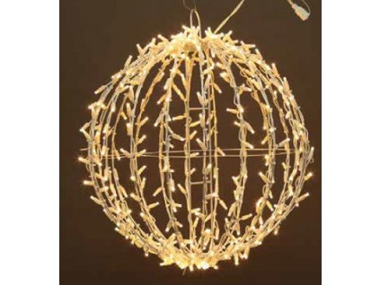 Závěsná 3D LED KOULE 40cm HIGH-PROFI stálesvítící teplá bílá