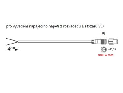 Připojovací kabel B pro vyvedení napětí z rozvaděčů a stožárů VO MAXILEB