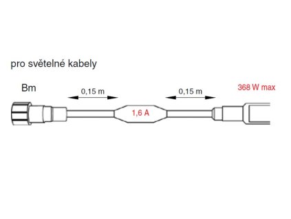 Připojovací kabel AC/DC 1,6A pro světelné kabely MAXILEB 0,3 m - bílý