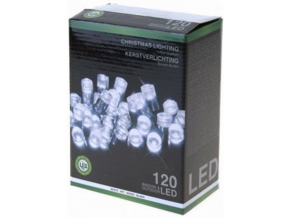 Vánoční LED řetěz stále-svítící 120 LED/9m venkovní/vnitřní, studená bílá