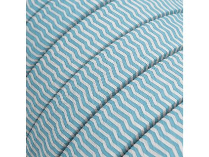 elektrický kábel pre sveteľné reťaze potiahnutý tkaninou rayon zigzag bielo tyrkysová cz11 uv odolný