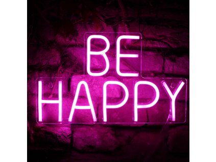 led neon napis be happy 23x39cm c