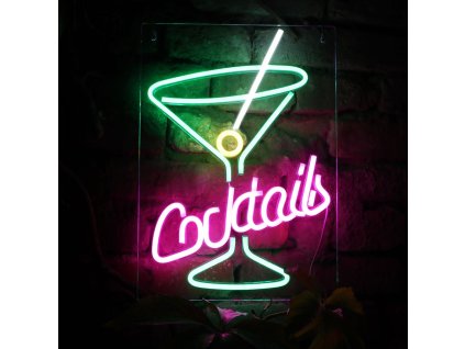 led neoovy napis coctails 42x30
