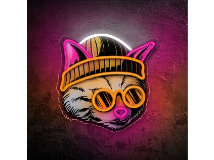 led neon art cat dreamer c