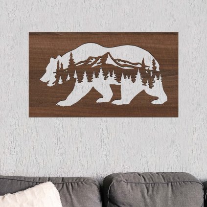 Dřevěný obraz - MEDVĚD
