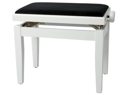 Gewa-klavírna lavica deluxe-biela-lesklá