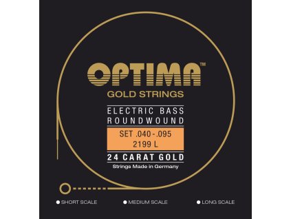 Struny pre e-bas Gold Strings, Round Wound, long scale