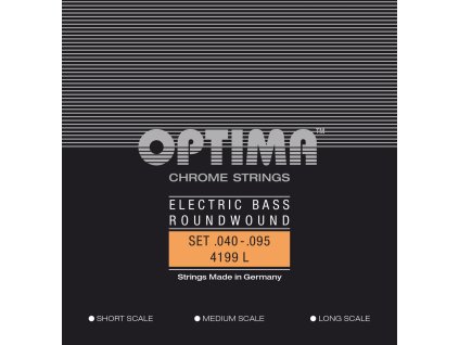 Struny pre e-bas Chrome Strings. Round Wound Short Scale