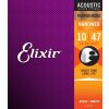 Elixir 16002 Nanoweb 10-47 Struny pre akustickú gitaru