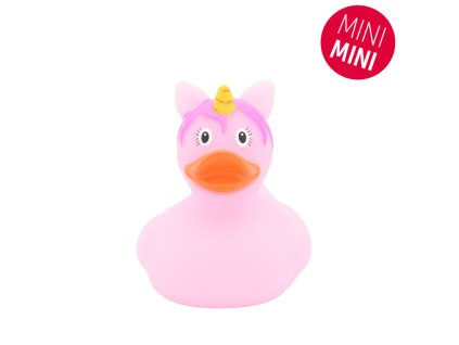 Gumová kachnička růžový jednorožec, mini 1