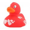 Gumová kachnička se srdci, červená 2