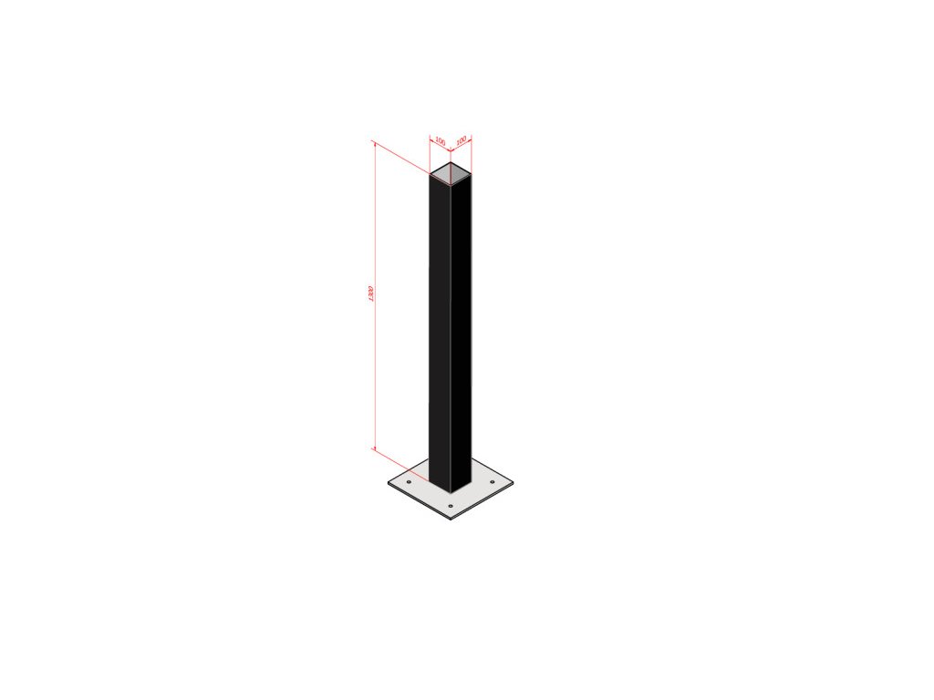Gard Stĺp na skrutky 100x100x2,0 L=1300mm