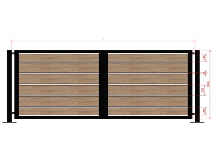 Dvojkrídlová brána výplň doska 220mm k POHONU - Gard