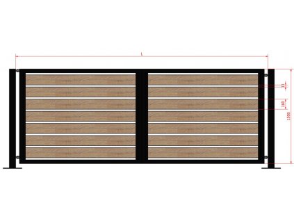 Dvojkrídlová brána výplň doska 160mm k POHONU - Gard