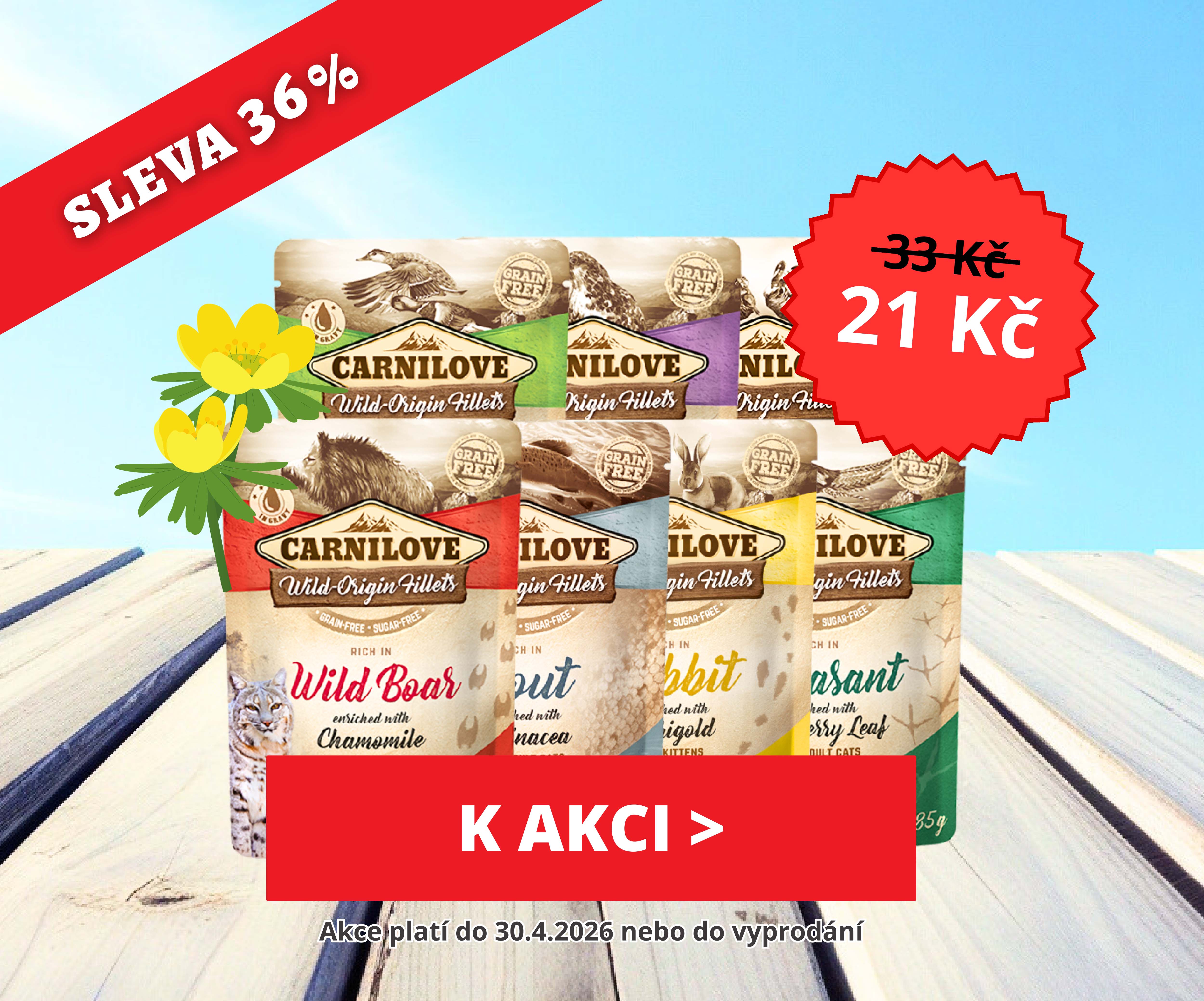 Carnilove kapsičky pro kočky v akci - sleva 36 %