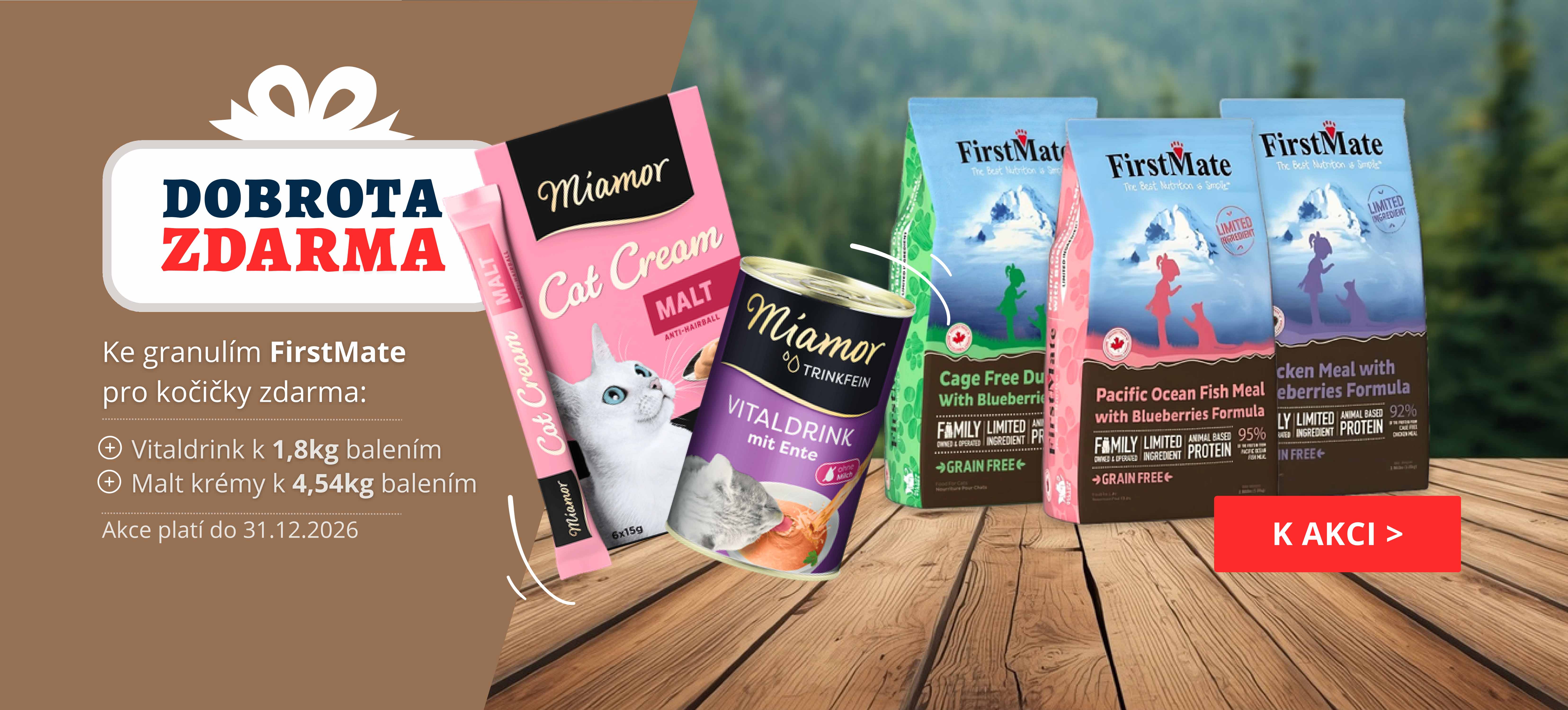 FirstMate pro kočky + dárek zdarma (Miamor vitaldrink nebo malt krémy)