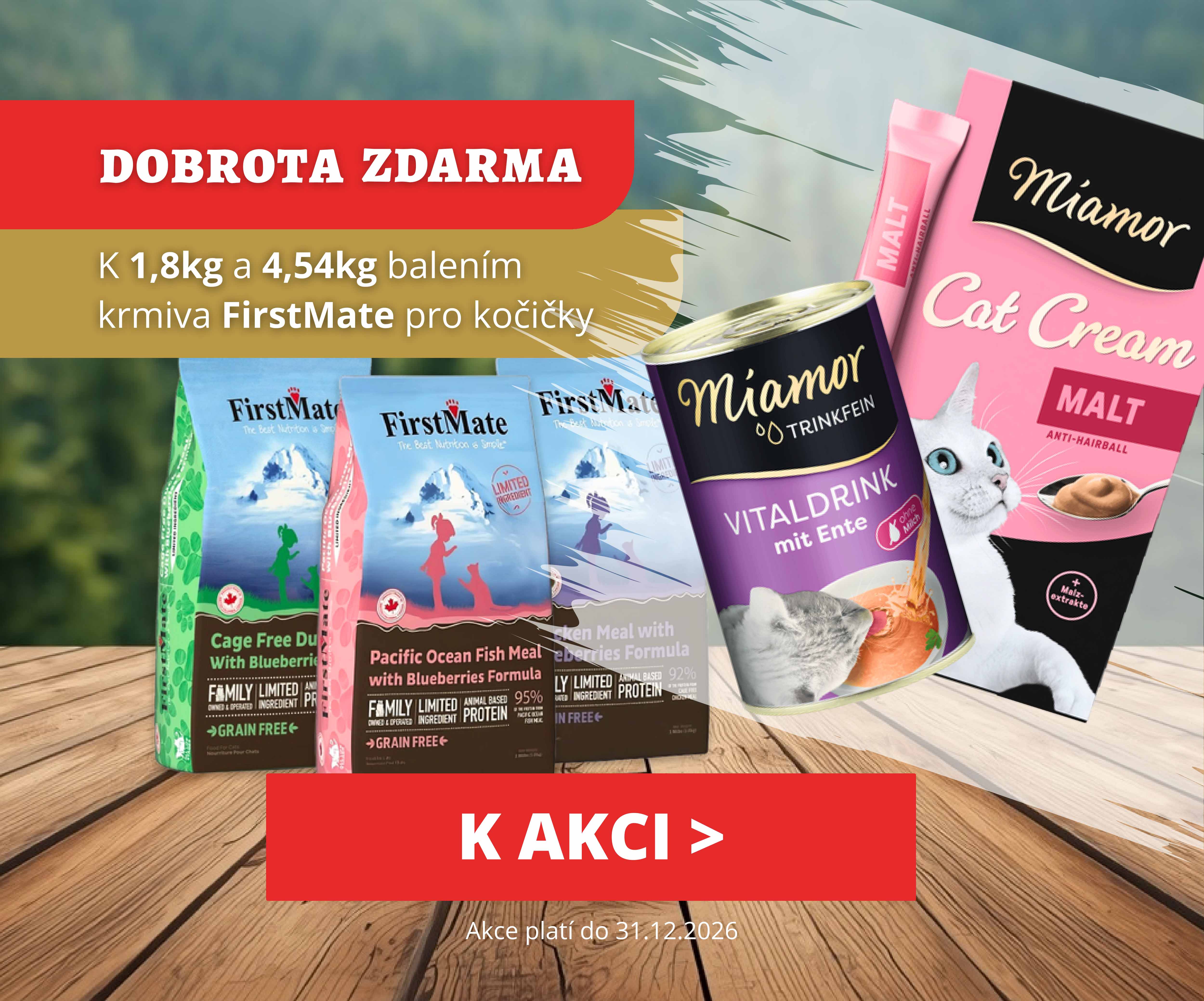 FirstMate pro kočky + dárek zdarma (Miamor vitaldrink nebo malt krémy)