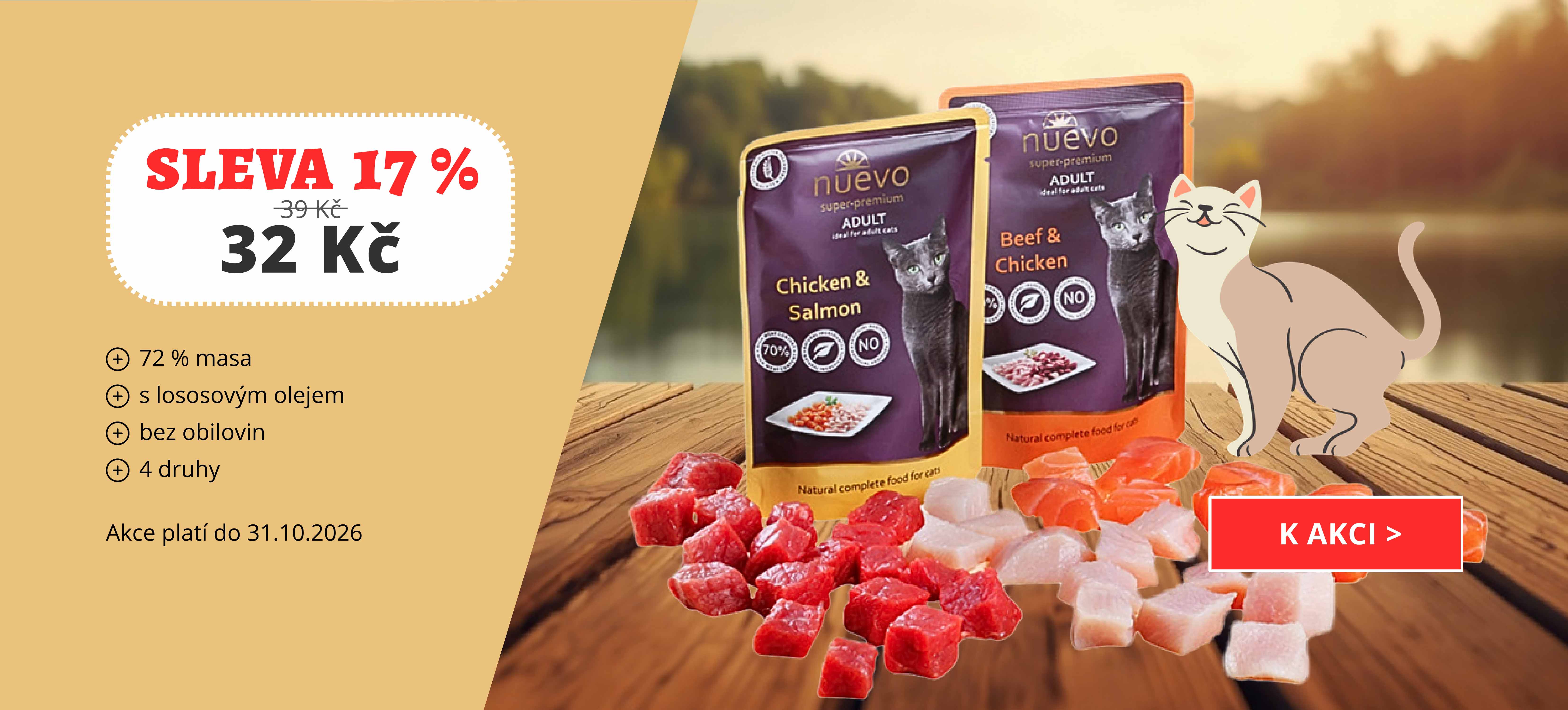 Sleva 17 % na kapsičky Nuevo pro kočky