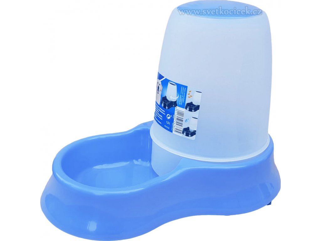 Zásobník na krmivo a vodu světle modrý+