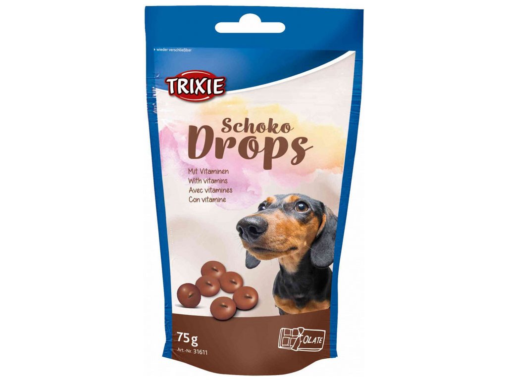 Schoko Drops s vitamíny Trixie 75 g - bonbónky pro pejsky