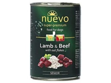 Nuevo Dog Senior Lamb Beef and Oat - konzerva pro starší pejsky 400 g