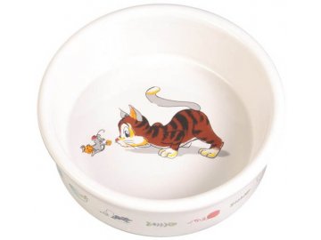Keramická miska motiv kočka s myší 11 cm, 0,2 l