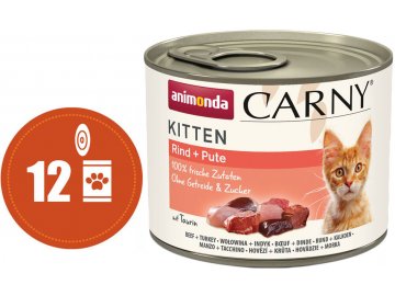 Carny kitten hovezi kruta 200g multipack