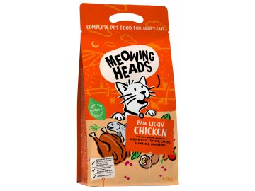 Meowing Heads Paw Lickin Chicken 1,5 kg  + 2 kapsičky Meowing Heads ZDARMA