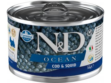 N&D Ocean Cod Squid Mini 140 g