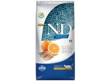N&D Ocean Neutered Herring Orange 5 kg  + velká pasta proti bezoárům ZDARMA