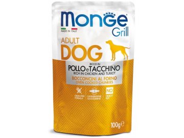 Monge Grill s kuřecím a krůtím - kapsička pro psy 100 g