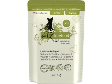 Catz Finefood KITTEN 5 losos a drůbeží - kapsička 85 g