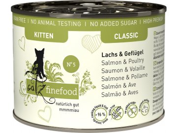 Catz Finefood Kitten 5 losos a drůbeží - konzerva 200 g