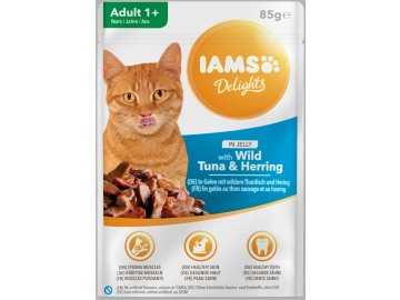 IAMS Delights tuňák a sleď v želé - kapsička pro kočky 85 g