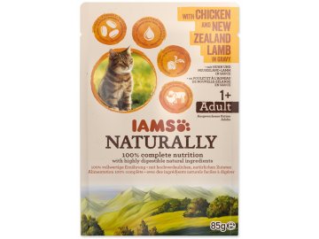 IAMS Naturally kuře a jehněčí v omáčce - kapsička pro kočky 85 g
