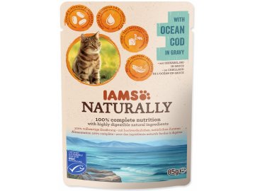 IAMS Naturally treska v omáčce - kapsička pro kočky 85 g