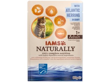 IAMS Naturally sleď v omáčce - kapsička pro kočky 85 g