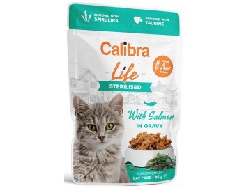 Calibra Life Sterilised losos v omáčce - kapsička pro kočky 85 g