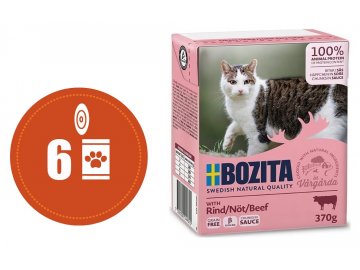 Bozita kousky v omáčce s HOVĚZÍM MULTIPACK - konzerva pro kočky 6x370 g