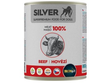 0031815 ironpet silver dog hovezi 100 masa konzerva 800 g