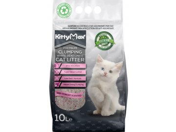 KittyMax Premium bentonit S VŮNÍ baby powder 10 l 'NELZE ZASLAT V BALÍKU'  + lopatka ZDARMA