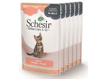 Schesir Kitten kuře v želé - kapsička pro koťátka MULTIPACK 6x85 g