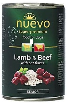 Nuevo Dog Senior Lamb Beef and Oat - konzerva pro starší pejsky 400 g